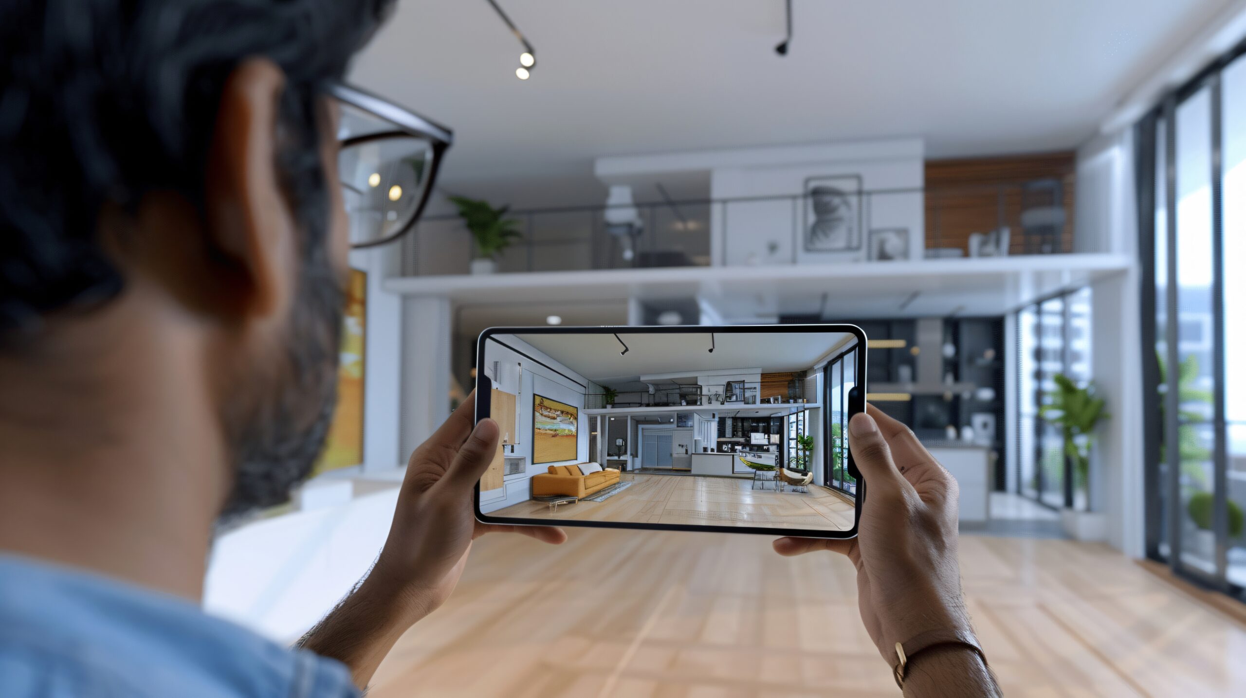 person taking photo inside the house using smartphone